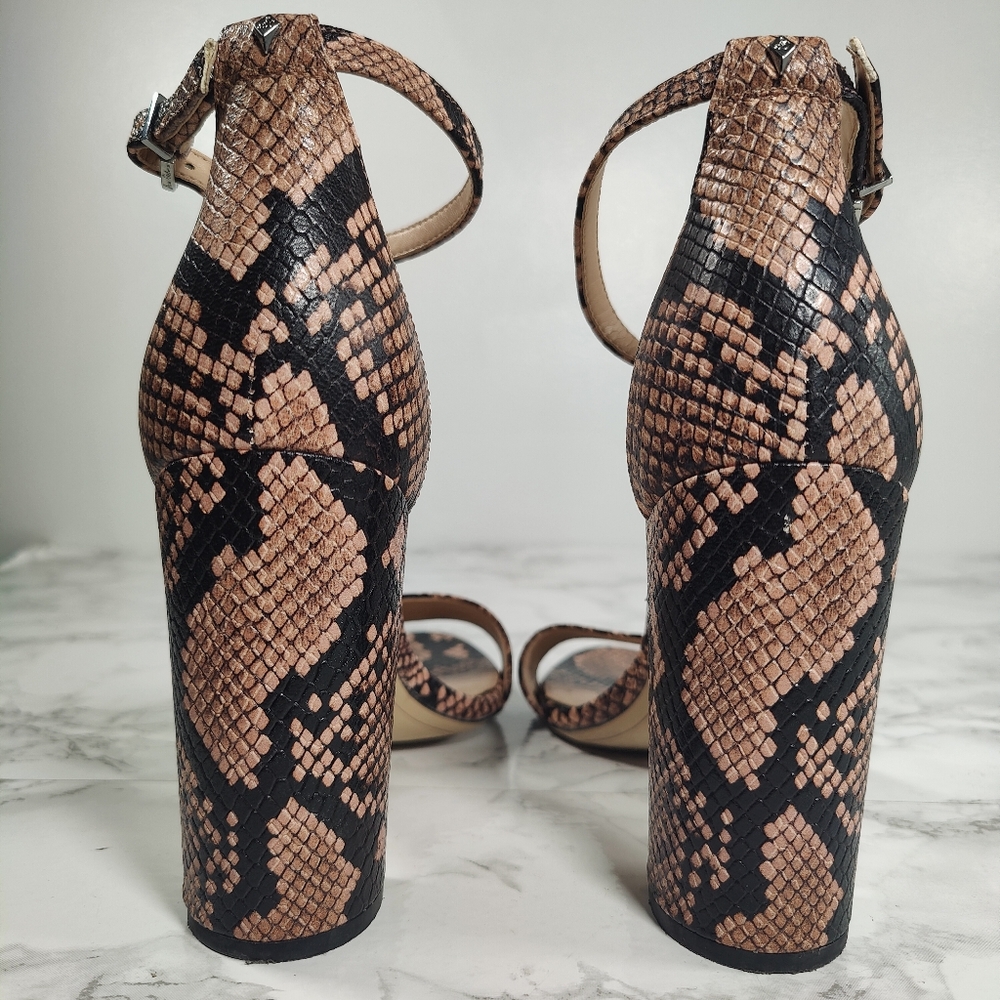 Sam Edelman Yaro Snakeskin Open Toe Heels Size 9 - Picture 3 of 8